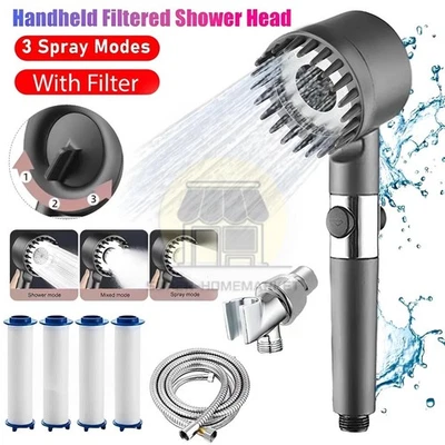 High Pressure Shower Head with Handheld Spray Combo, Rain ShowerHead with Filter - Image 1 of 4