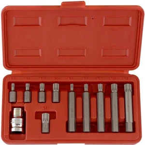 Neiko 10078A Xzn Set di Prese per Bit Spline Quadrate Triple | 11 Pezzi Lunghe A - Foto 1 di 5