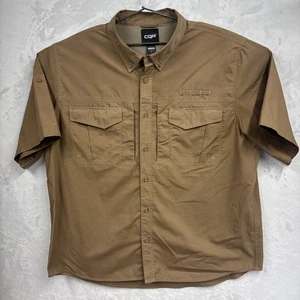 CQR Tactical Khaki Shirt Ripstop Utility Outdoor Work Button Up Pockets Mens 2XL - Picture 1 of 9