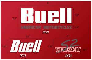 Buell S2 Thunderbolt Vinyl Decals. White/Grey or Choose Your Colors