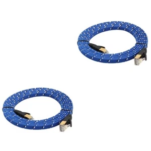 2 Pack Geflochtenes Netzkabel Ethernet-Kabel Cat7-Ethernet-Kabel - Afbeelding 1 van 12