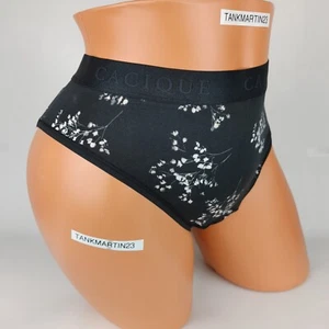 NWT LANE BRYANT CACIQUE COTTON Hipster WIDE BAND 18/20 PANTY BLACK WHITE FLORAL - Picture 1 of 6