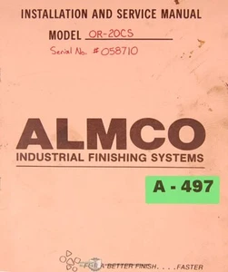 Almco OR-20CS 1985 acabado vibratorio, instalación de piezas de servicio eléctricas manual - Imagen 1 de 2