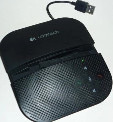 Logitech p710e Mobile Conference Speakerphone BT/USB Hands-Free Calls W/Case - Image 1 of 4