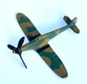 WW2 Trench Art Solid Brass Spitfire Aircraft - Hand Painted Camouflage - Lot 1 - Picture 1 of 5