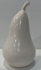 Pier 1 White Hollow Ceramic Pear 5 Inches High Life Size Shiny Finish Home Décor