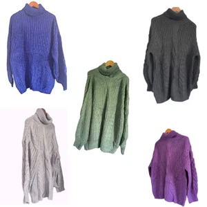 Para mujer Talla Grande Tejido Cuello de Tortuga Suéter Mangas Largas Invierno Prendas de punto - Imagen 1 de 17