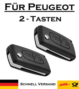 2x Klappschlüssel Gehäuse für Peugeot - Ersatz 2 Tasten PKW Fernbedienung KS05NO - Bild 1 von 5