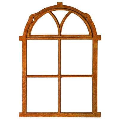Fenêtre à Barreaux Avec Ouverture Fer Forgé/rouille Style Antique 77x54cm • 113.90€