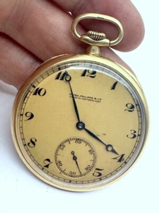 1922 PATEK PHILIPPE 18K SOLID GOLD CASE 18 JEWELS 46mm ENGRAVED WORKS SERVICED - Picture 1 of 23