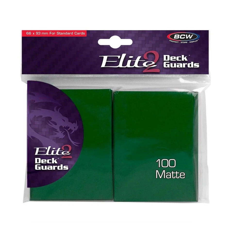 BCW Elite 2 Deck Guards Stardard 66 x 93 mm (100 ct) - GREEN MATTE - Image 1 of 1