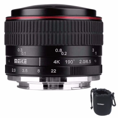Meike MK-6.5mm F2.0 Fisheye Lens for Canon EF-M Mount Lens Camera - image 1 of 4