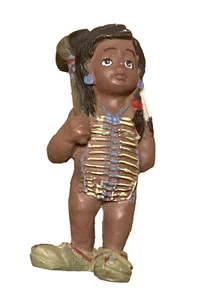 VTG 3 1/2 ' tall Native American Boy Figurine - Breast Decor - Tomahawk - Picture 1 of 4