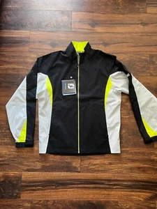 NEW FootJoy HydroLite Black/White/Yellow Men's Golf Rain Jacket Size SMALL 23800 - Picture 1 of 2