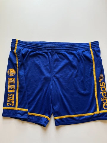 Adidas Golden State Warriors Shorts Mens 2XL Blue Trefoil Basketball NBA Logo Cover