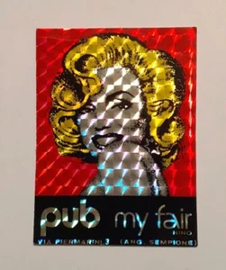 alter Aufkleber Vintage MARILYN MONROE WERBUNG ITALIENISCHER PUB (Zoll 2,30 x 3,10) - Bild 1 von 2