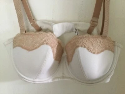 DKNY 34D Push Up Padded White Lace Stretch Underwire Sexy Bra strapless  - Image 1 of 4