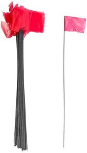 Mutual Industries 15901-175-30 Wire Marking Flags 2.5"x 3.5"x 30" Glow Pink Pack - Picture 1 of 1