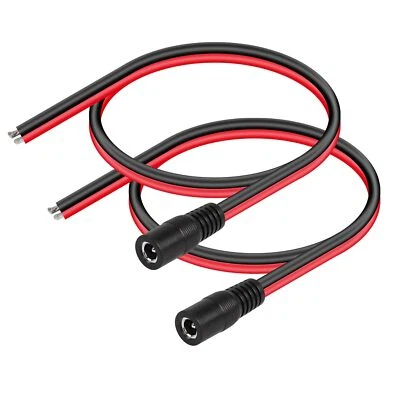 2 DC Supply Power Pigtail Cable 5.5mm x 2.5mm Female 14AWG CCTV Camera LED Strip - Image 1 of 4