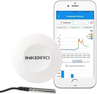Inkbird IBS-TH1 Datenlogger Temperatur Feuchtigkeit Recorder Battery Wein machen - Bild 1 von 4