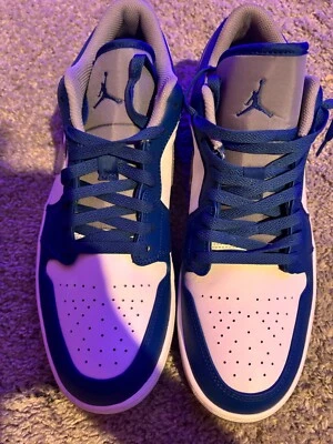 Talla 12- Jordan 1 Bajo Azul Verdadero Cemento Foto 1 de 4