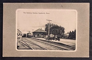 Estación de tren Sandwich MA Barnstable condado postal depósito de ferrocarril de Cape Cod - Imagen 1 de 3