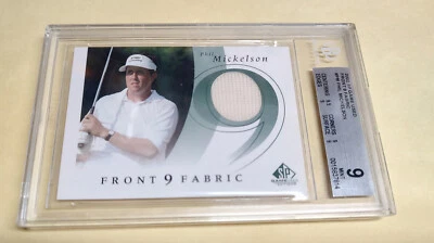 PHIL MICKELSON 2002 SP Jogo Usado Frente de Golfe 9 Tecido BGS 9 9.5 Estado Perfeito - Imagem 1 de 2