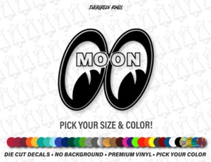 MOON EYES Logo Sticker DECAL for Racing Car Window Rat Rod Eyeball -PICK UR SIZE - Picture 1 of 4