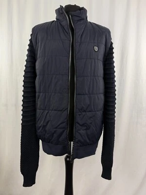 Chaqueta acolchada para hombre 883 Police Lapo azul marino mangas tejidas talla XL 44 pulgadas Foto 1 de 4