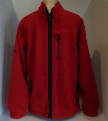 RAPLH LAUREN POLO Mens Zip Front Fleece Jacket Sweatshirt Coat Red Medium Large - Image 1 of 4