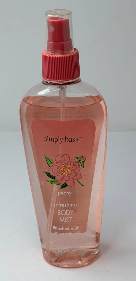 Освежающий туман для тела Simply Basic PEONY (8 жидких унций) РЕДКИЙ снят с производства - Изображение 1 из 3