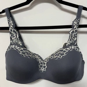 Neu mit Etikett Le Mystere 965 Dream Tisha Spitzen-BH mit voller Brust blau grau Größe 32B Einzelhandel 76 $ - Bild 1 von 13