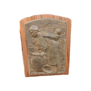 Bronze Relief auf Holz von Russell Bowers 2003 - Bild 1 von 9