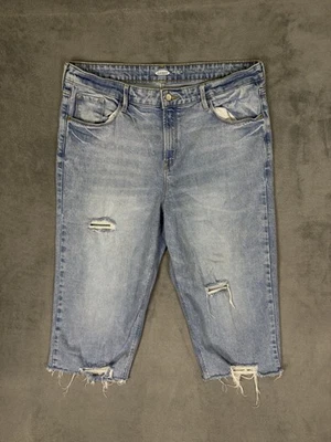 Old Navy Jeans Womens 18 Blue Light Wash Capri Slim High Rise Wide Leg - Image 1 of 4