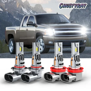 For Chevy Silverado 1500 2007-2015 LED Combo Headlight Kit bulbs High Low Beam - Picture 1 of 9