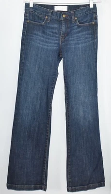 Pantalones de mezclilla y tela de papel para mujer Jayne tiro medio pierna ancha lavado oscuro (29/8) Foto 1 de 4