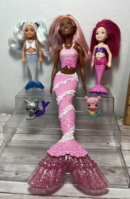 芭比 Dreamtopia 娃娃 闪耀 山地美人鱼 Nikki Chelsea 宠物 批量 — 第 1/4 张图片