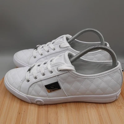 Guess Zapatos Para Mujer Talla 8M GBG Los Angeles Tenis Acolchados Cuero Blanco Foto 1 de 4