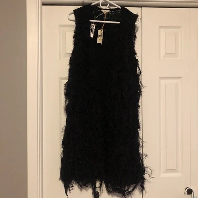 NWT Easel Wool Blend Fringe Longline Sweater Vest Womens Size Large Boho Western - Image 1 of 4