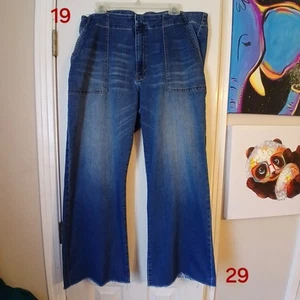 Kut High Rise Jeans Wide Leg Damen 16 W tiefe Taschen ausgefranste Hose - Bild 1 von 7