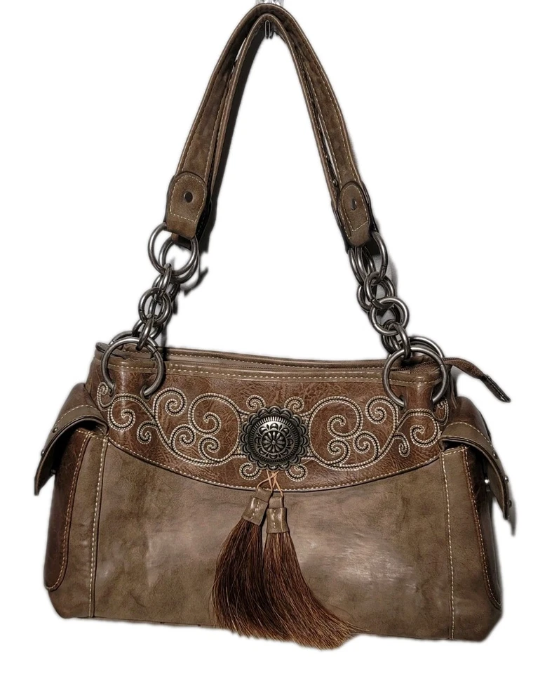 Blazing Roxx Handbag Fringe Western Style Pockets Shoulder Strap Concealed Carry - Image 1 of 4