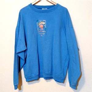 Vintage Carol Hagan Red Lodge Montana Moose light blue sweatshirt - Picture 1 of 4