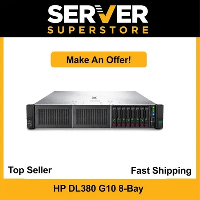 HP ProLiant DL380 G10 Server 2x Silver 4114 = 40 Cores P408i 32GB RAM 4x trays - Image 1 of 4