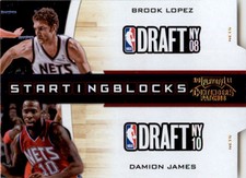 2010-11 Playoff Contenders Starting Blocks Die Cuts Gold #14 B Lopez/D James /99