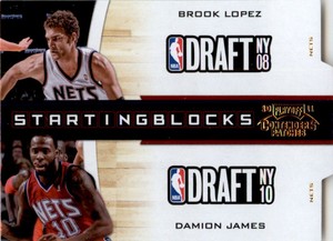 2010-11 Playoff Contenders Starting Blocks Die Cuts Gold #14 B Lopez/D James /99