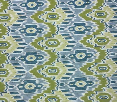 INSIDEOUT® FOR BALLARD DESIGNS BALLARD DESIGN DELANEY GREEN InsideOut® IKAT WOVEN FURNITURE FABRIC BY YARD 55"W