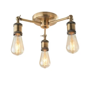 Industriestil 3-flammige halbbündige Decken-Pendelleuchte 40 W E27 Endon Halle - Bild 1 von 4