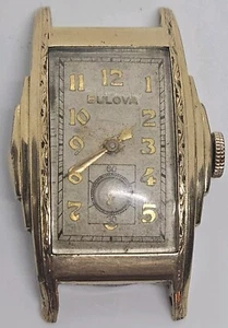 Antique 1941 BULOVA 15J Art Deco 10AX Fancy 10K RGP Gents Wristwatch Watch - Picture 1 of 13