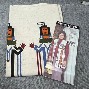 Native American Design Silk Screen Border Fabric 45" W  32" L Bahah-Zhonie - Picture 1 of 12