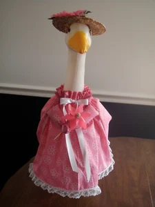 Goose clothes outfit - Spring smiling flowers dress w/hat for lg 24-27" goose - Picture 1 of 4